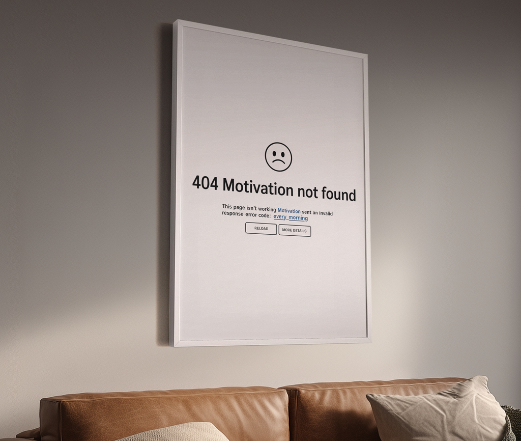 404 Motivation Not Found — scale mockup