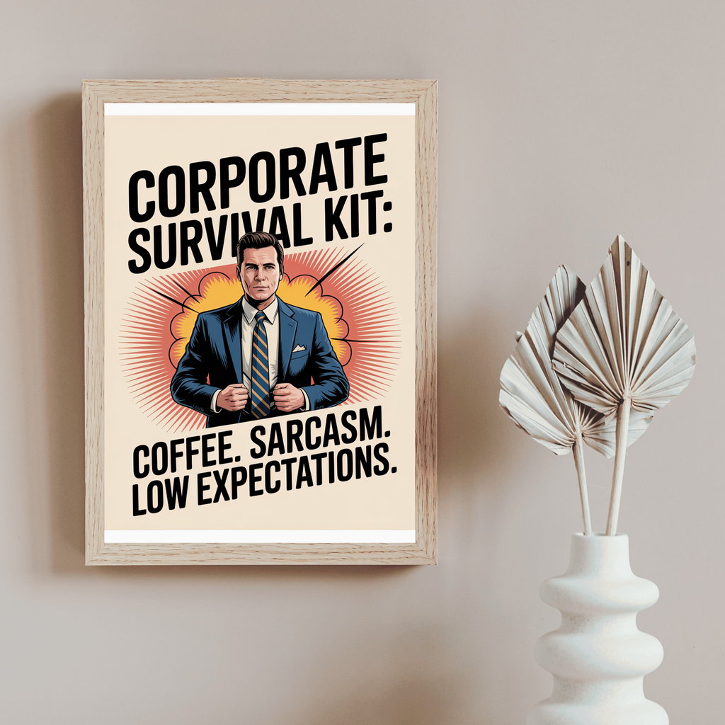 Corporate Survival Kit Coffee Sarcasm Low Expectations — alt-context mockup