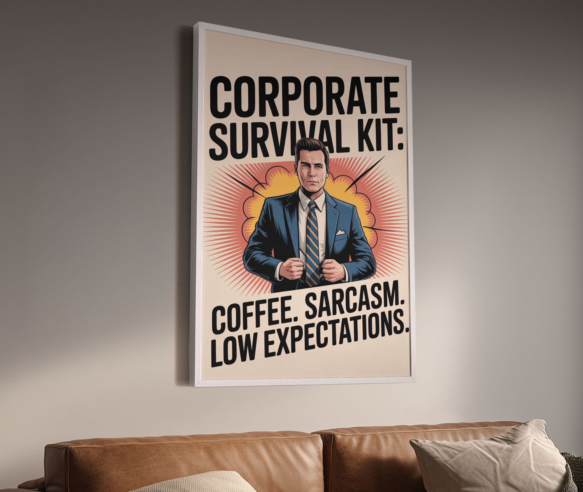 Corporate Survival Kit Coffee Sarcasm Low Expectations — scale mockup