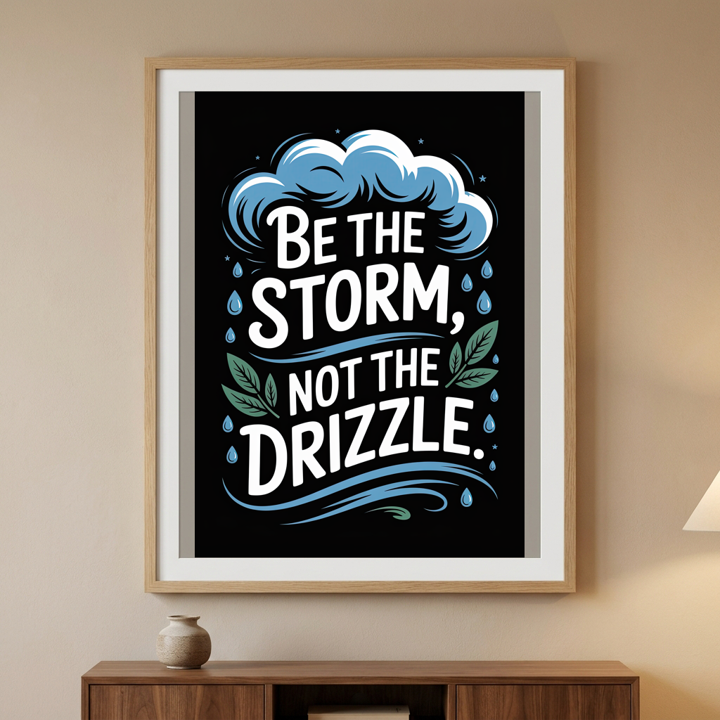 Be the Storm Not the Drizzle