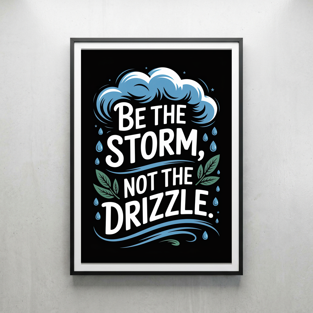 Be the Storm Not the Drizzle