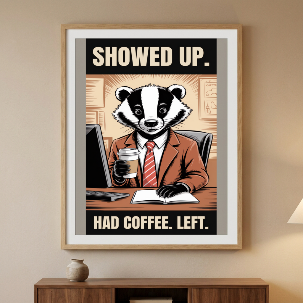 Coffee Badger — CozyWoodRoom mockup