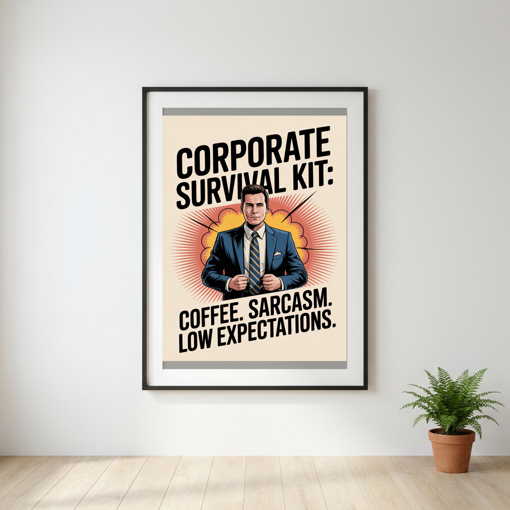 Corporate Survival Kit Coffee Sarcasm Low Expectations