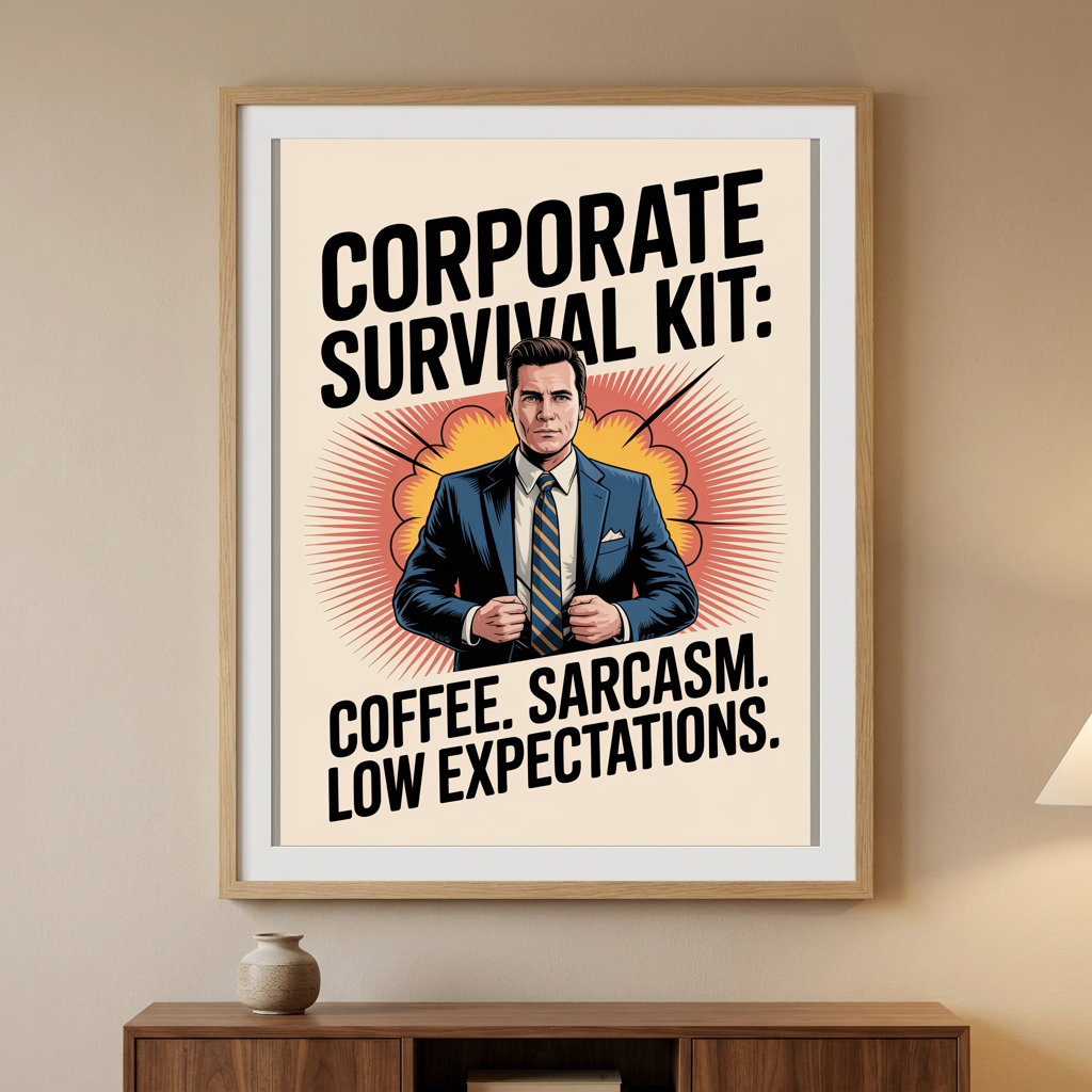 Corporate Survival Kit Coffee Sarcasm Low Expectations
