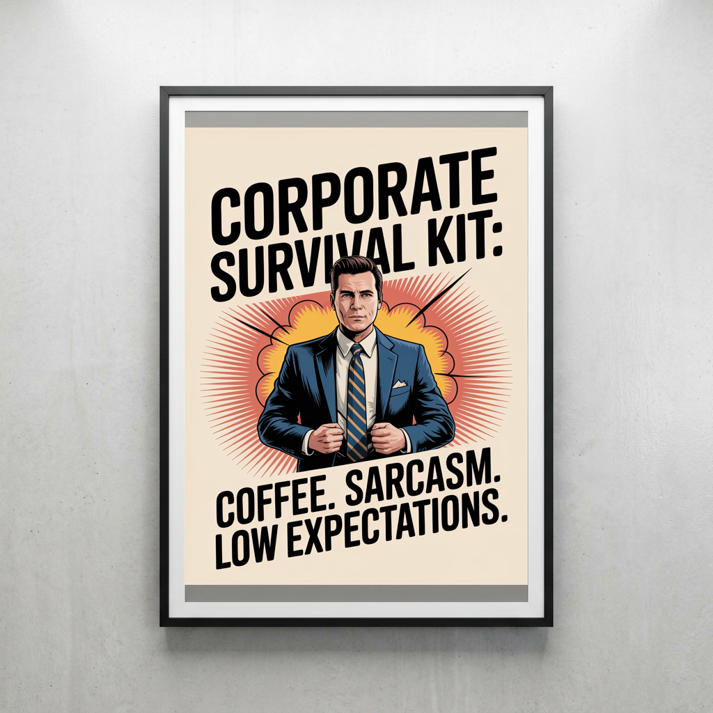 Corporate Survival Kit Coffee Sarcasm Low Expectations