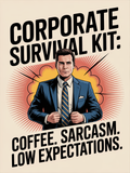 Corporate Survival Kit Coffee Sarcasm Low Expectations