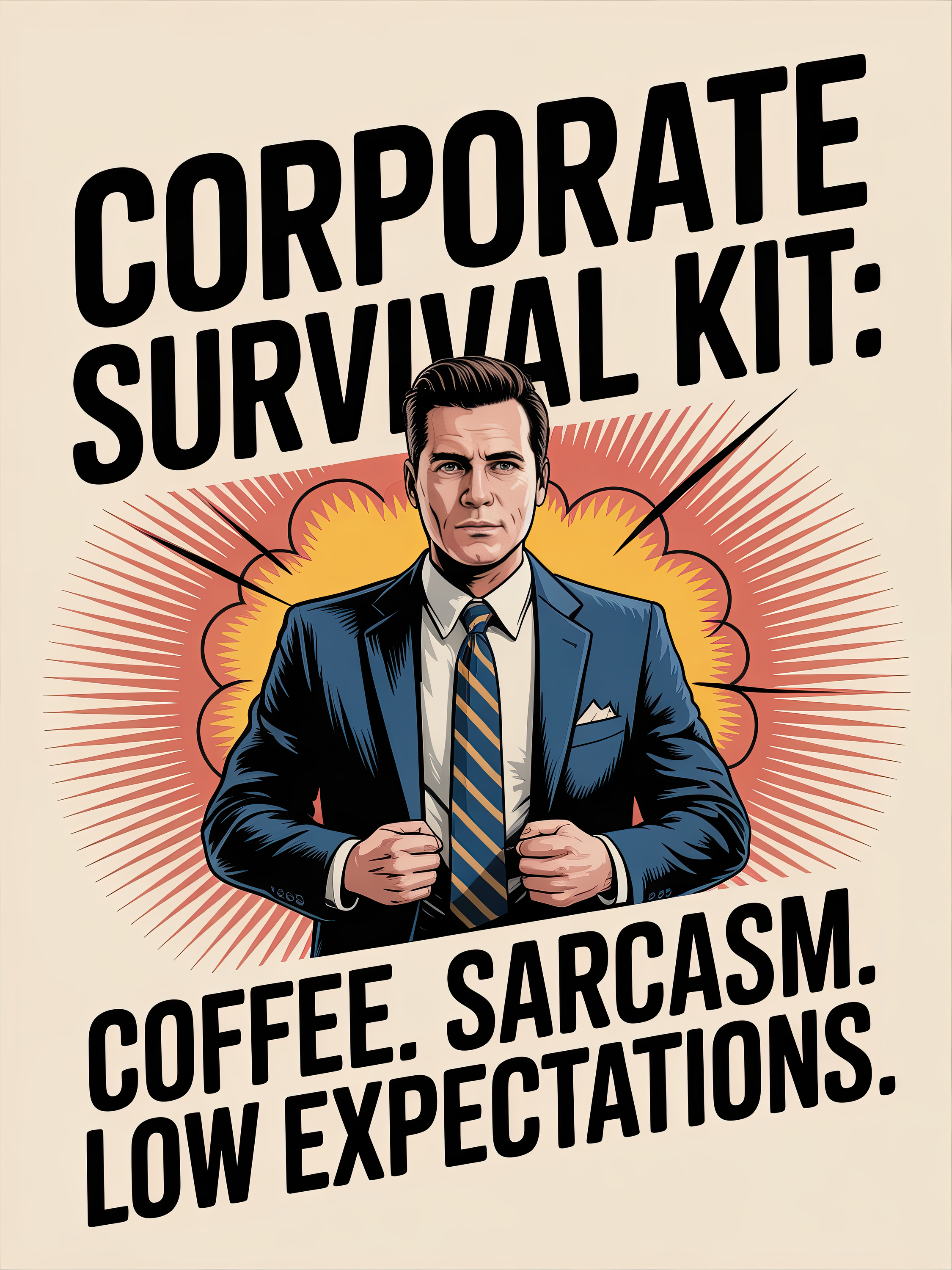 Corporate Survival Kit Coffee Sarcasm Low Expectations