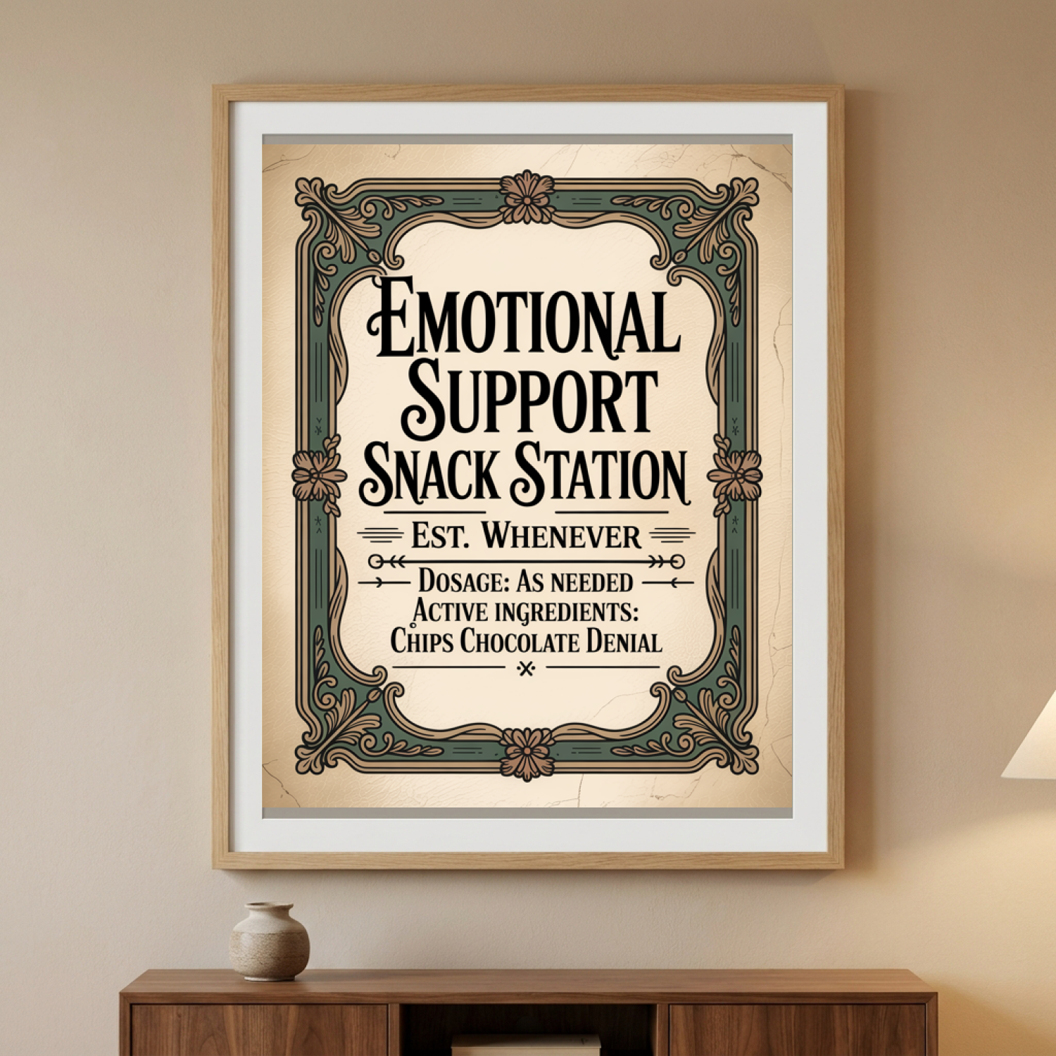 Emotional Support Snack Station — CozyWoodRoom mockup