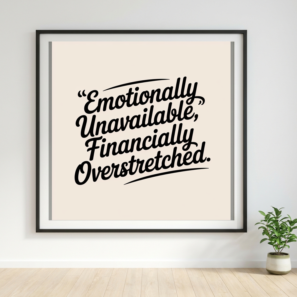 Emotionally Unavailable, Financially Overstretched