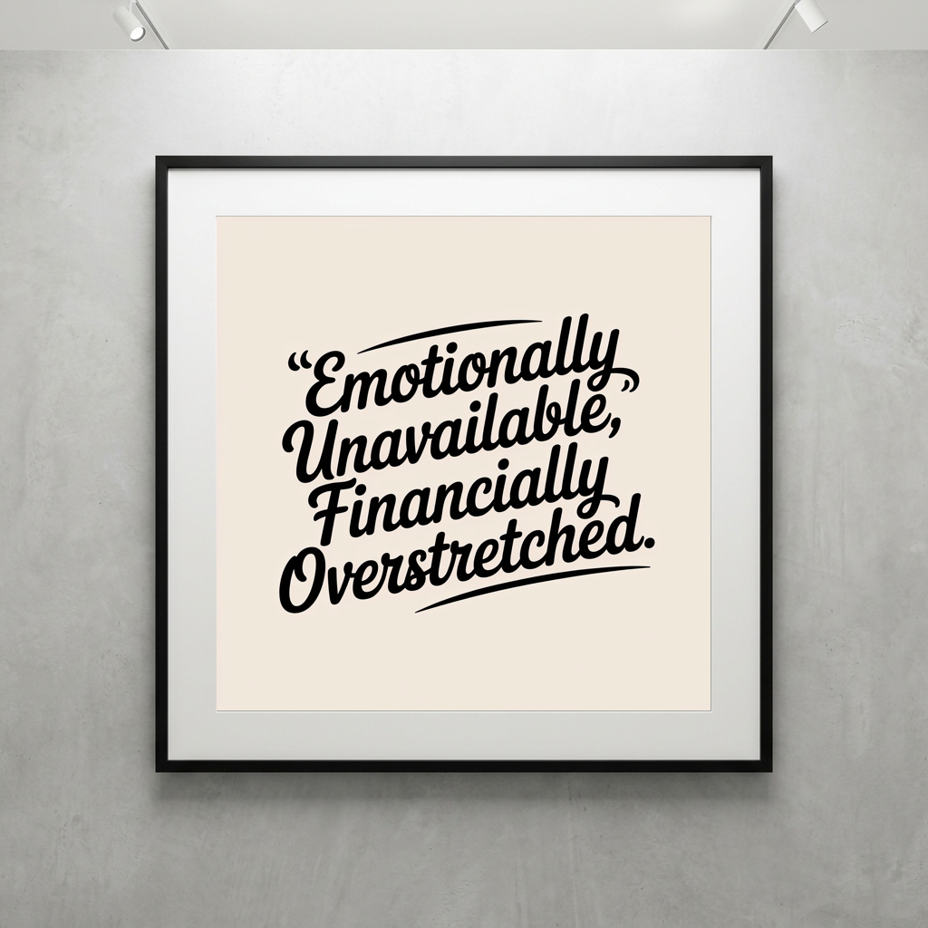 Emotionally Unavailable, Financially Overstretched