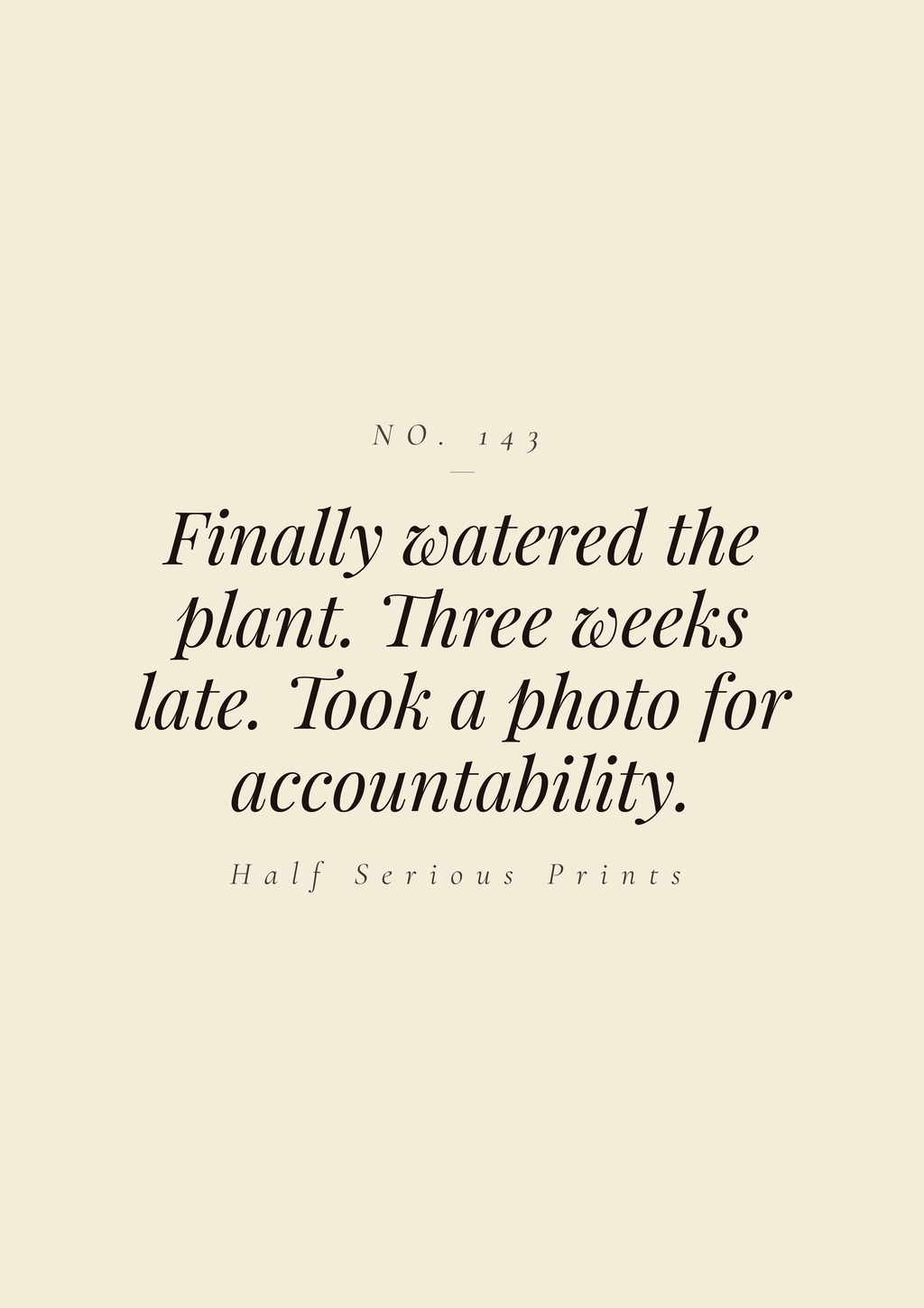 Finally watered the plant. Three weeks late. Took a photo for accountability.