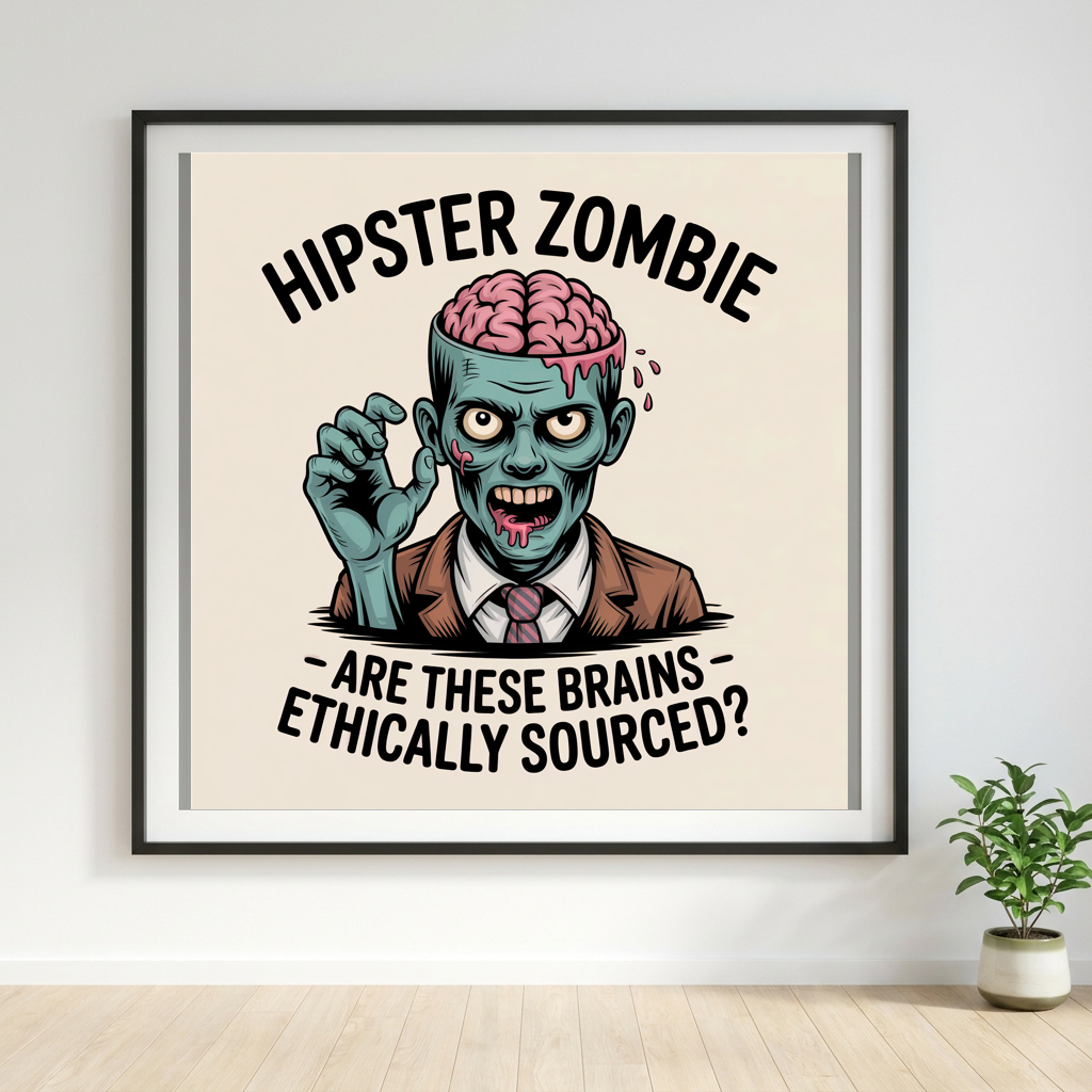 Hipster Zombie Are These Brains Ethically Sourced