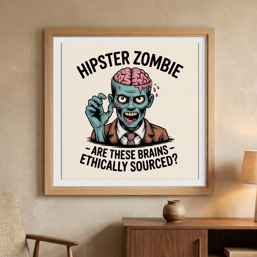 Hipster Zombie Are These Brains Ethically Sourced