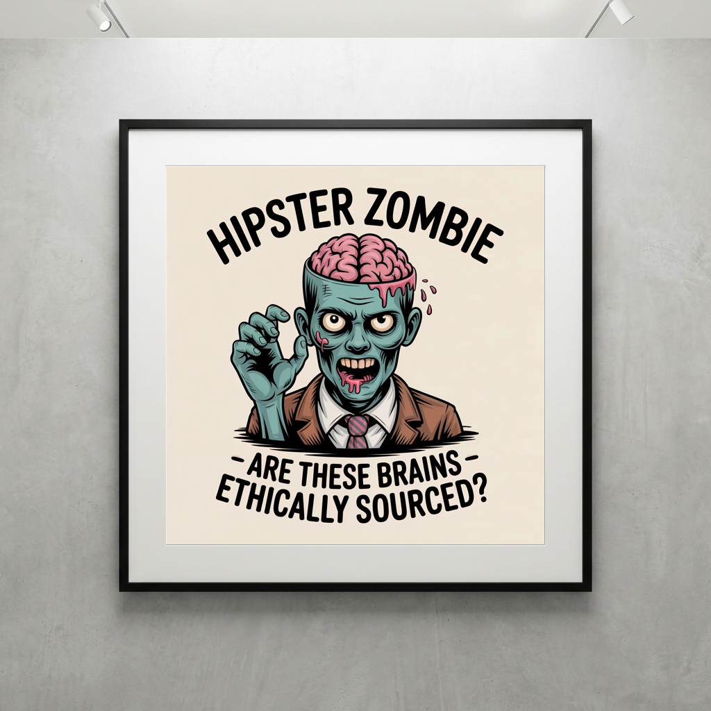 Hipster Zombie Are These Brains Ethically Sourced