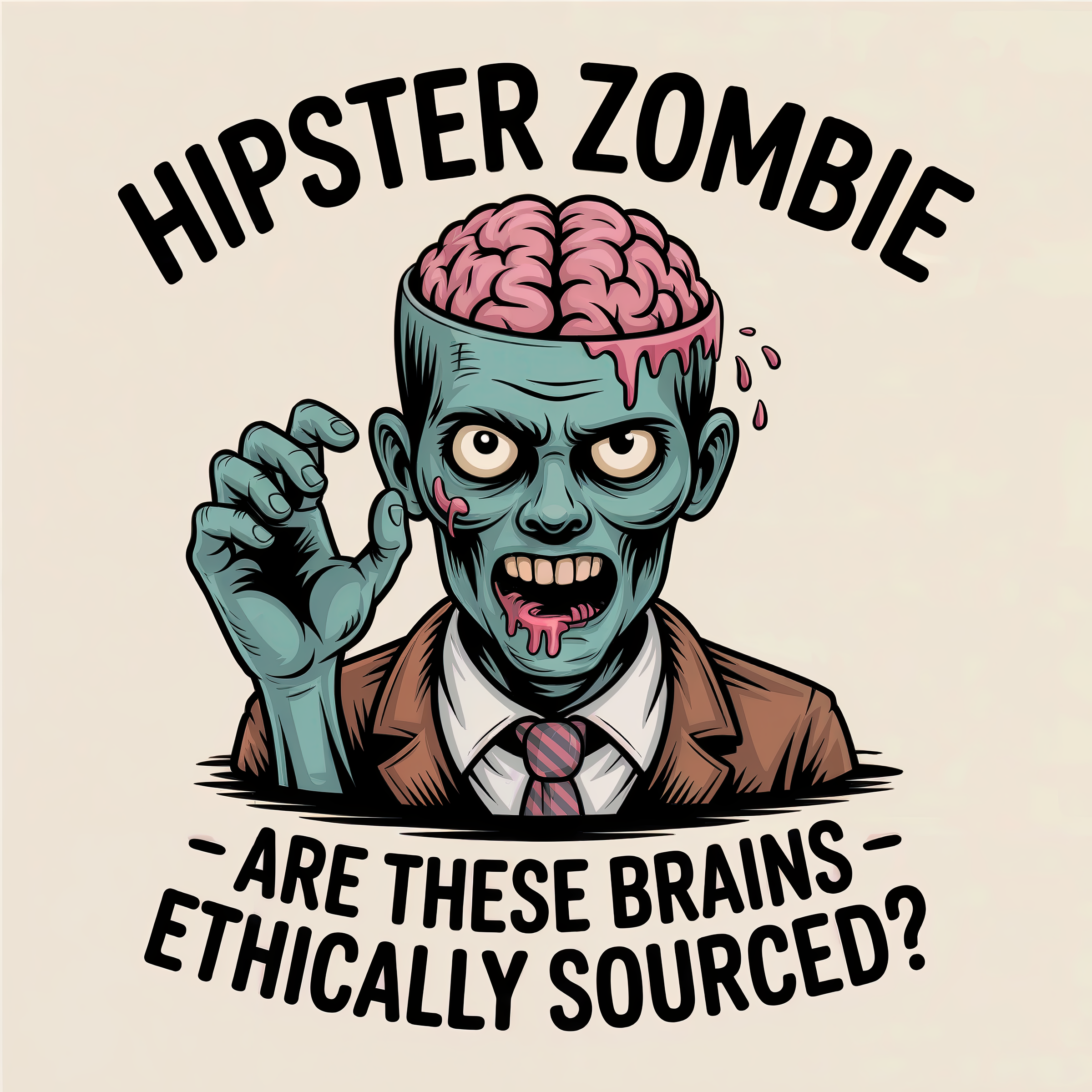Hipster Zombie Are These Brains Ethically Sourced