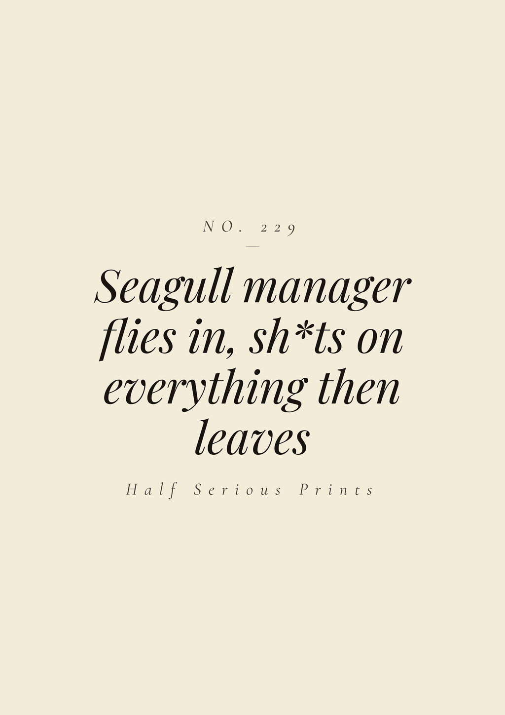 Seagull manager flies in, sh*ts on everything then leaves