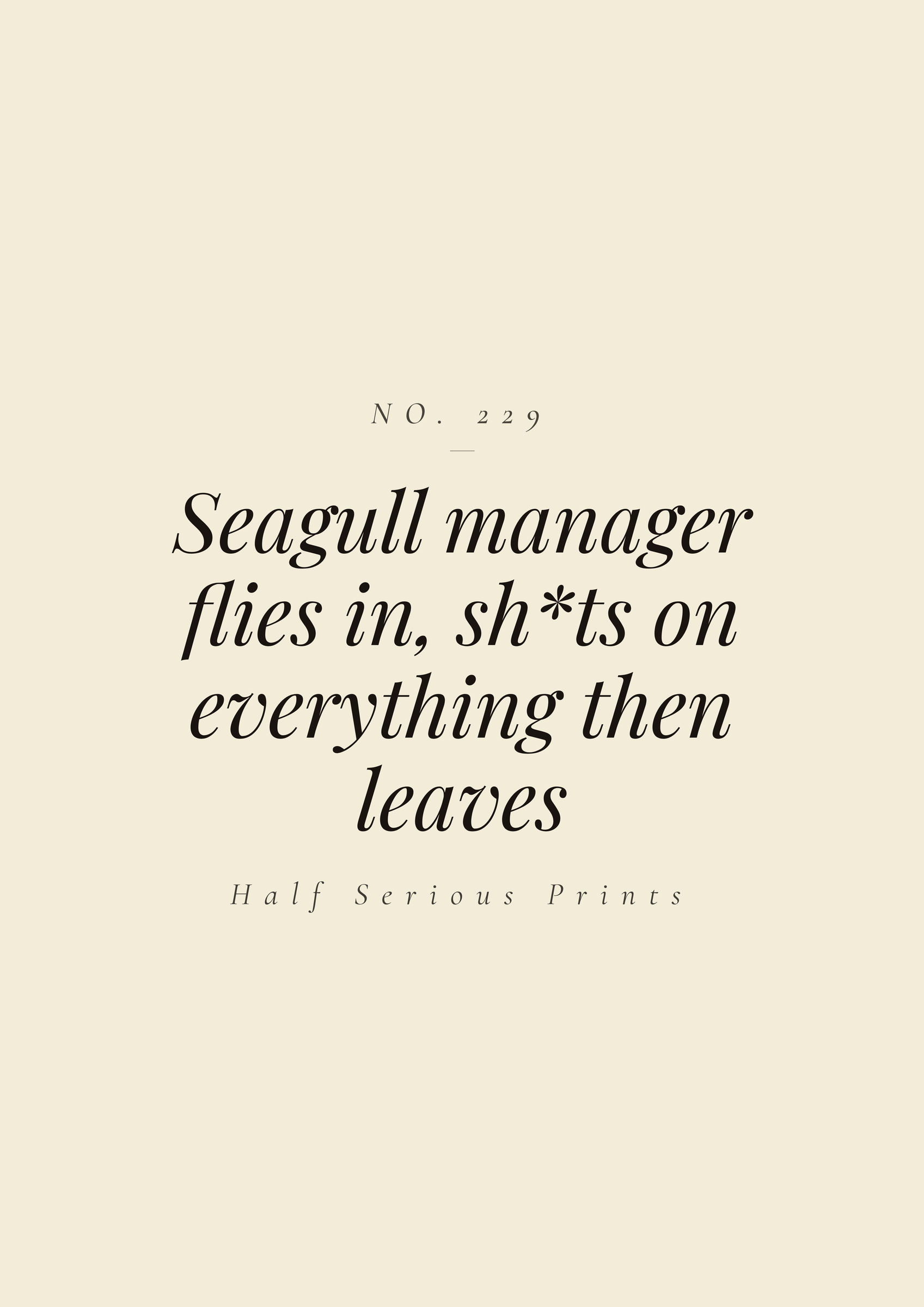 Seagull manager flies in, sh*ts on everything then leaves