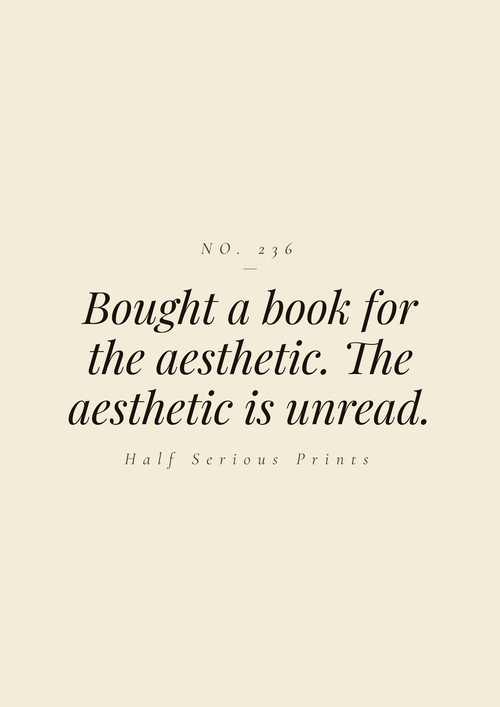 Bought a book for the aesthetic. The aesthetic is unread.
