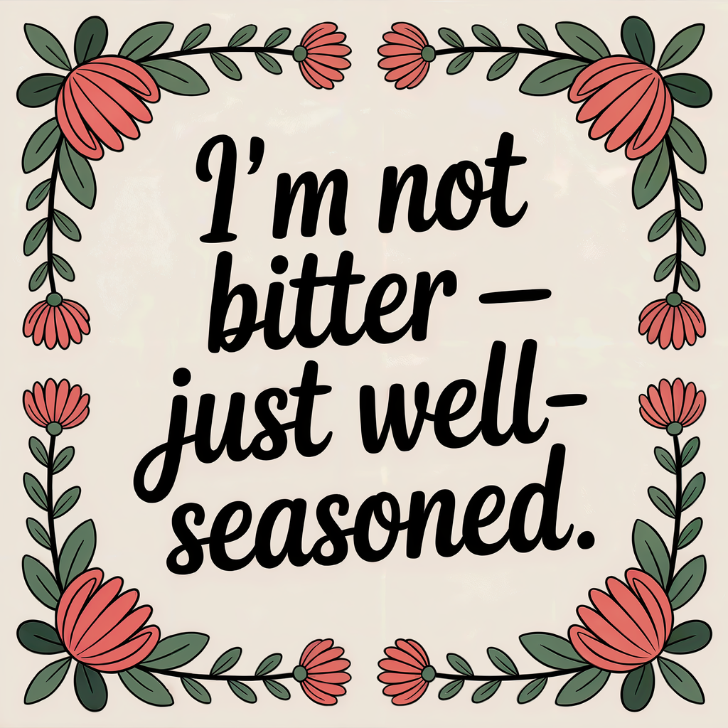 I'm Not Bitter, Just Well Seasoned