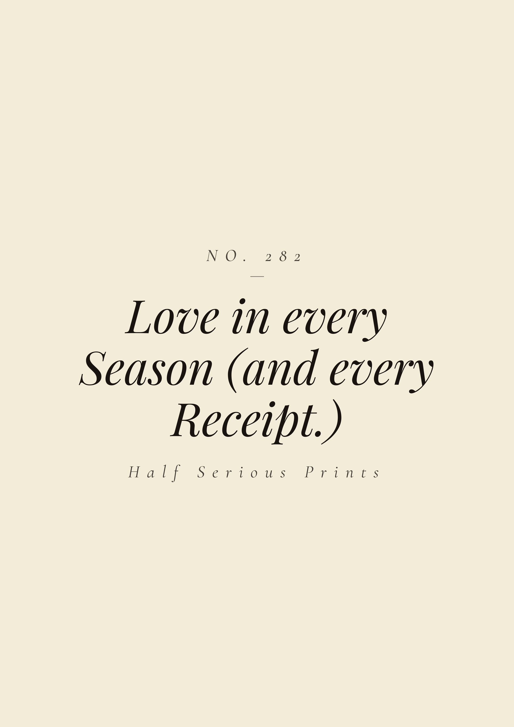 Love in every Season (and every Receipt.)