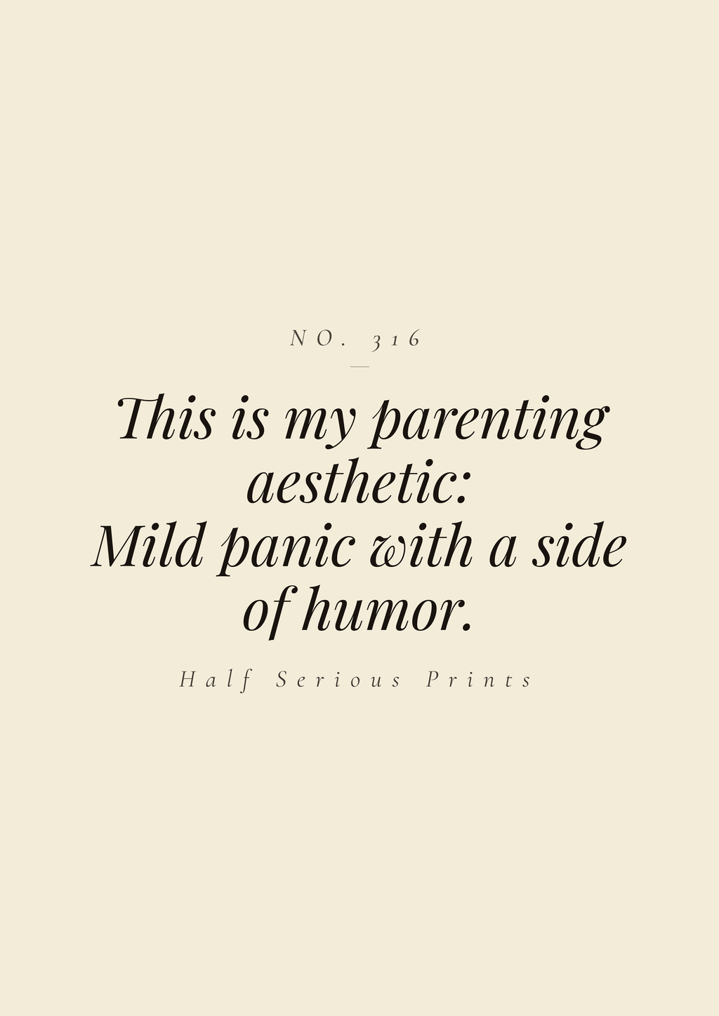 This is my parenting aesthetic: mild panic with a side of humor.