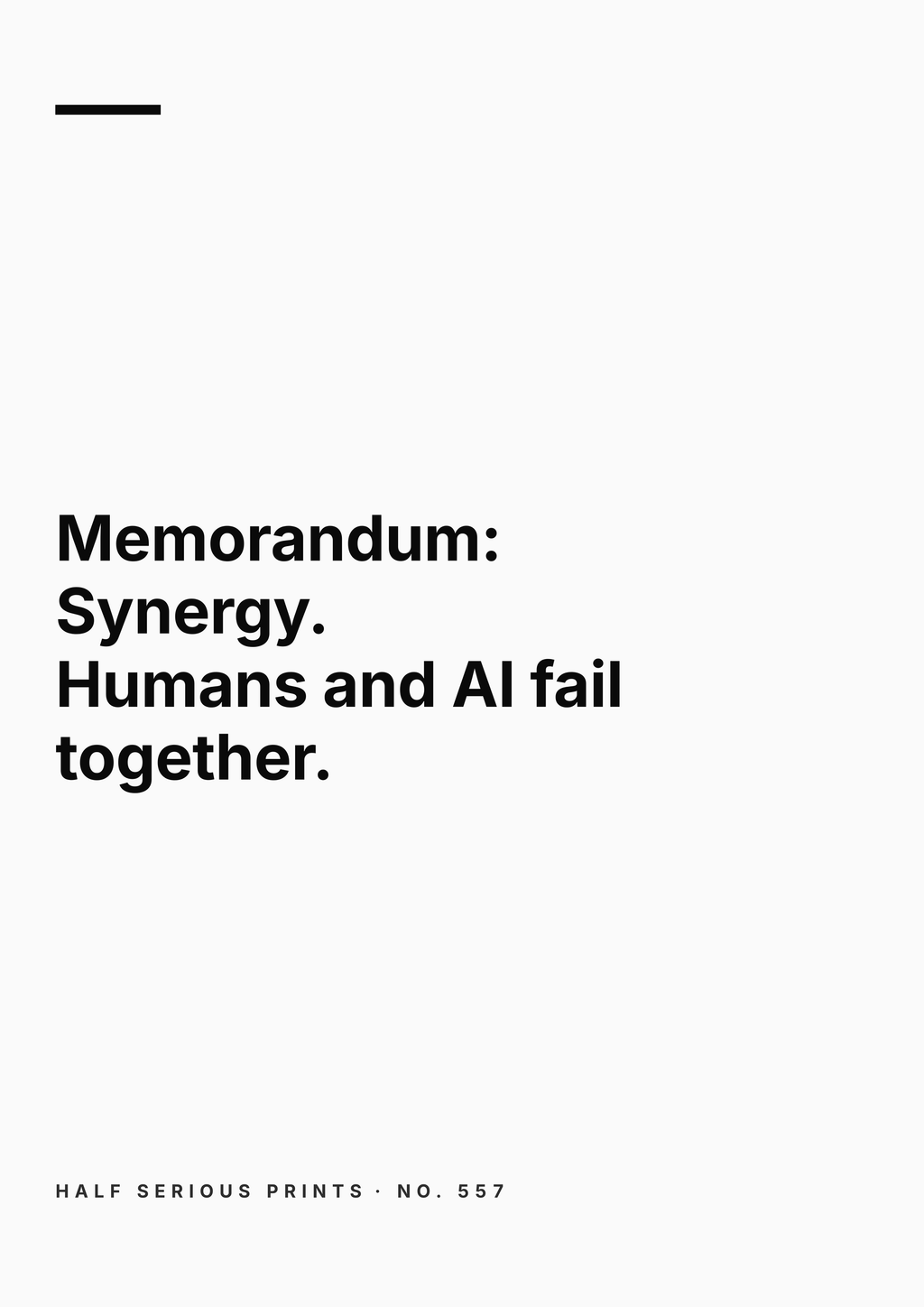 Half Serious Prints text-only design