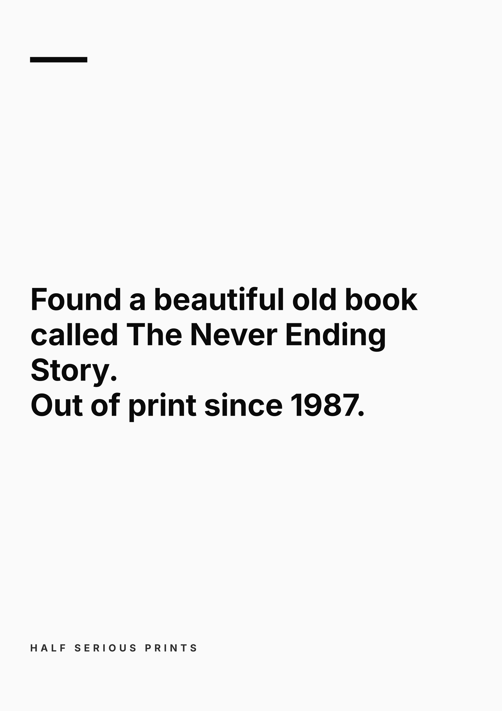 Half Serious Prints text-only design
