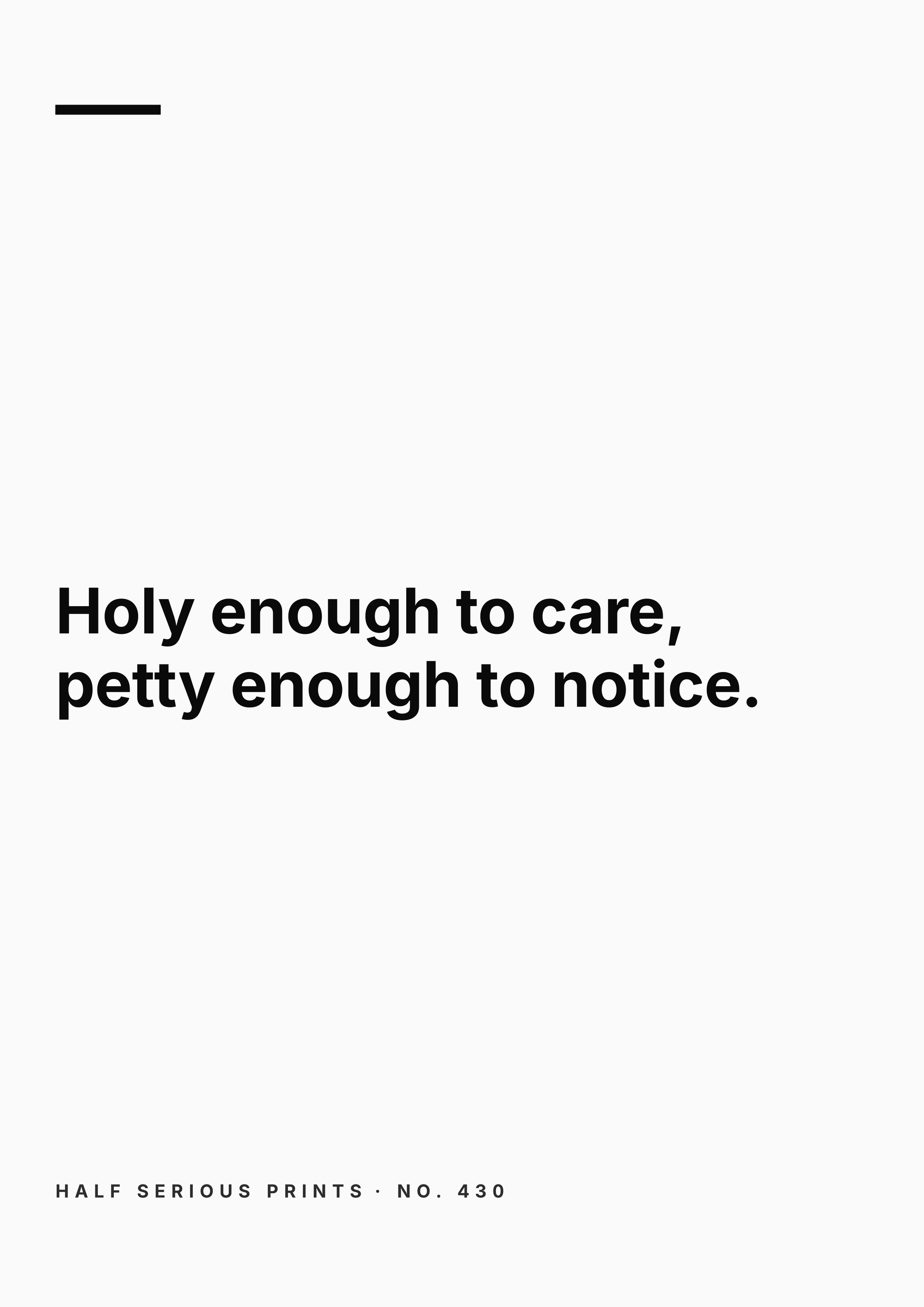 Half Serious Prints text-only design