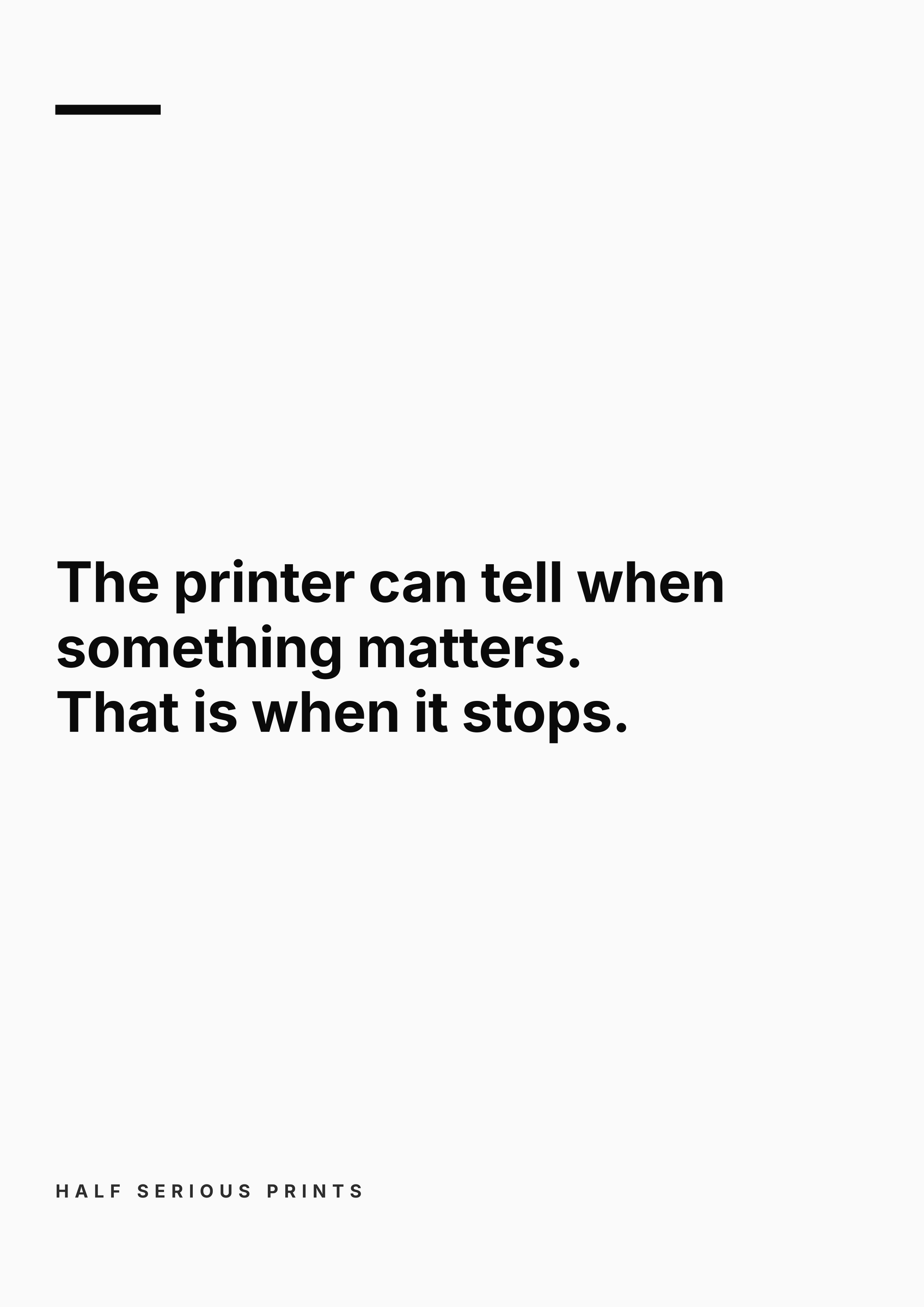 Half Serious Prints text-only design