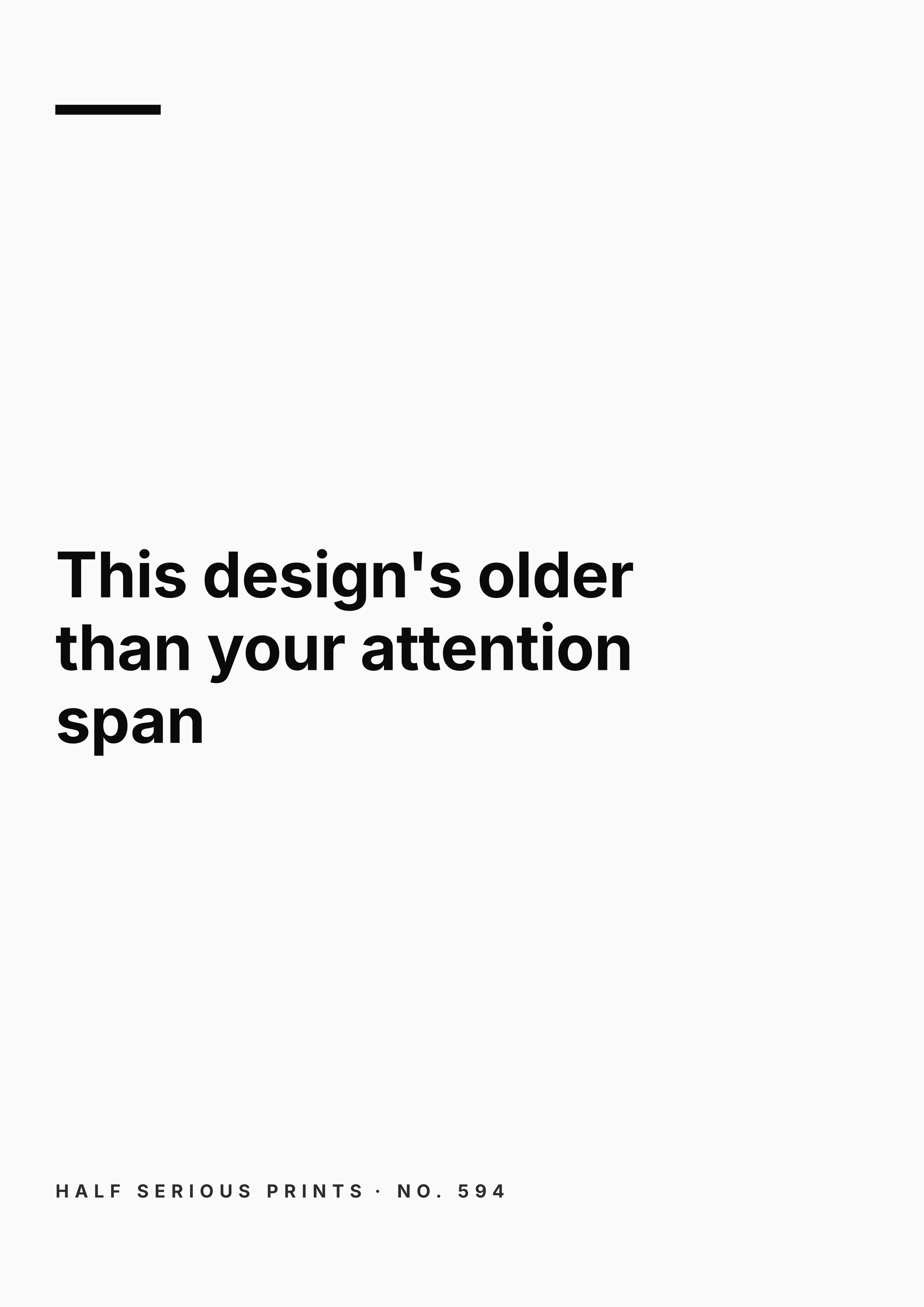 Half Serious Prints text-only design
