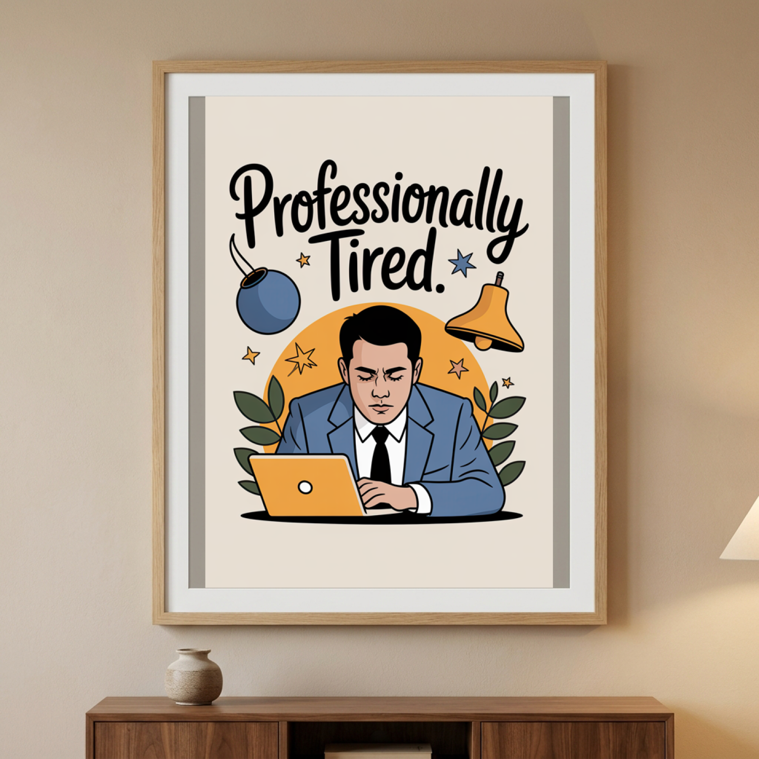 Professionally Tired — CozyWoodRoom mockup