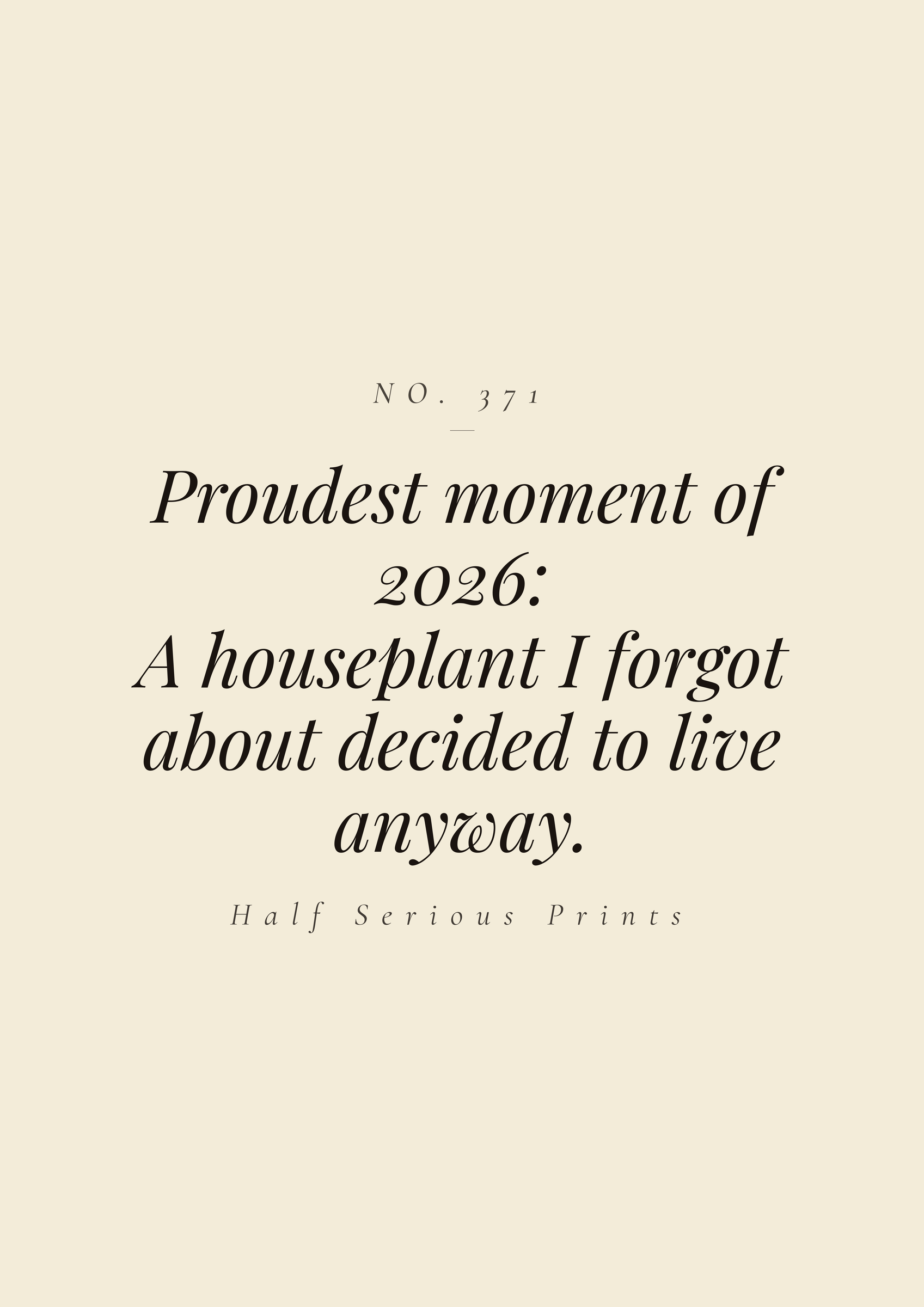 Proudest moment of 2026: a houseplant I forgot about decided to live anyway.