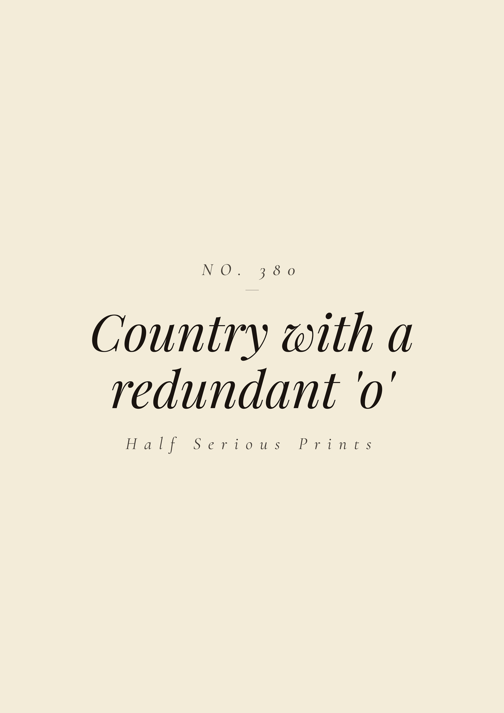 Country with a redundant 'o'