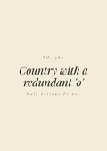 Country with a redundant 'o'