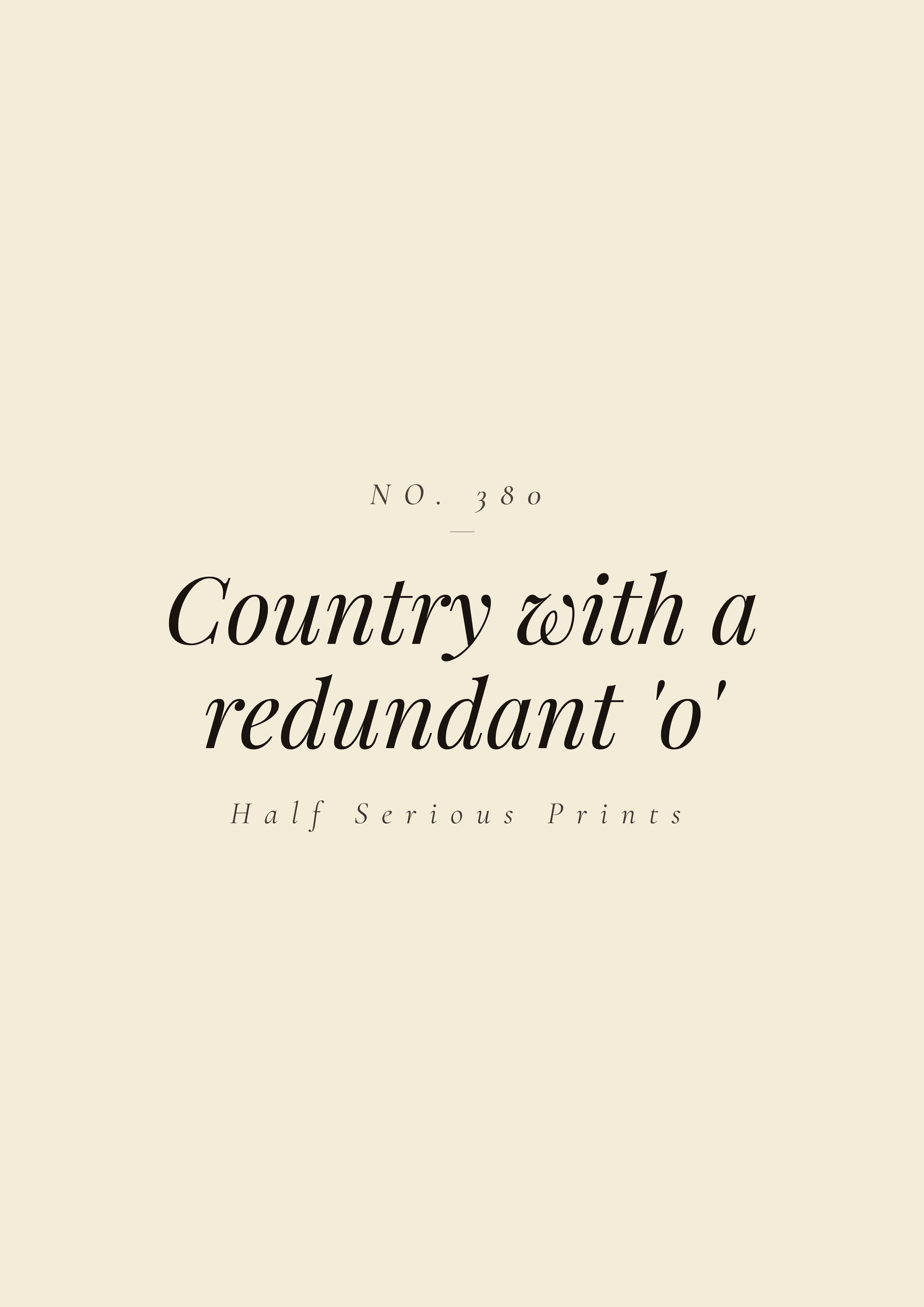 Country with a redundant 'o'
