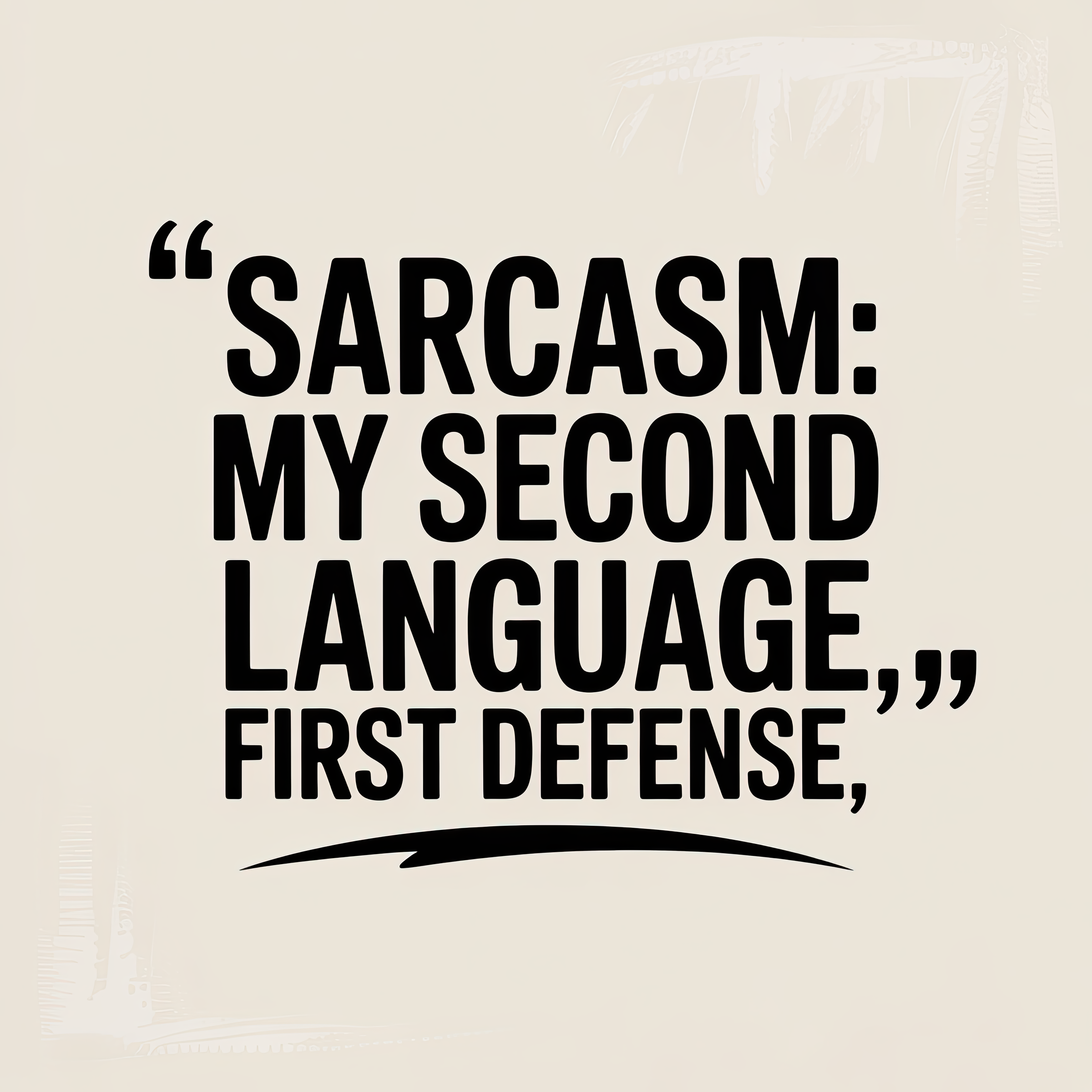 Sarcasm my Second Language First Defense