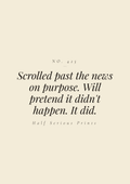 Scrolled past the news on purpose. Will pretend it didn't happen. It did.