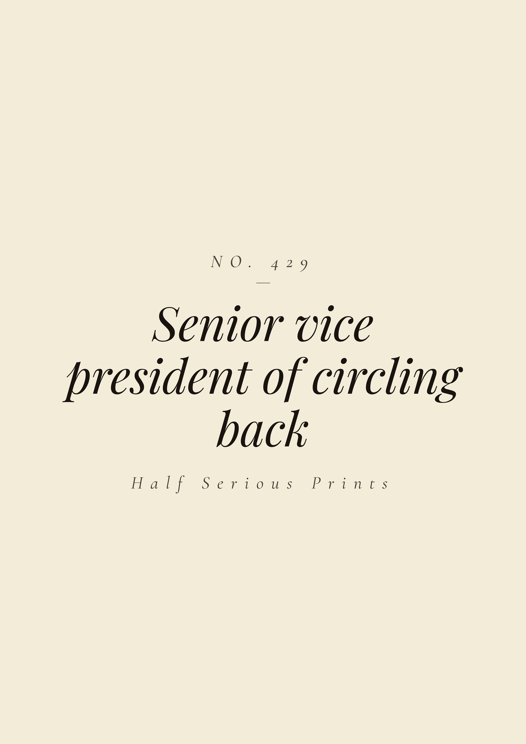 Senior vice president of circling back