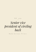Senior vice president of circling back
