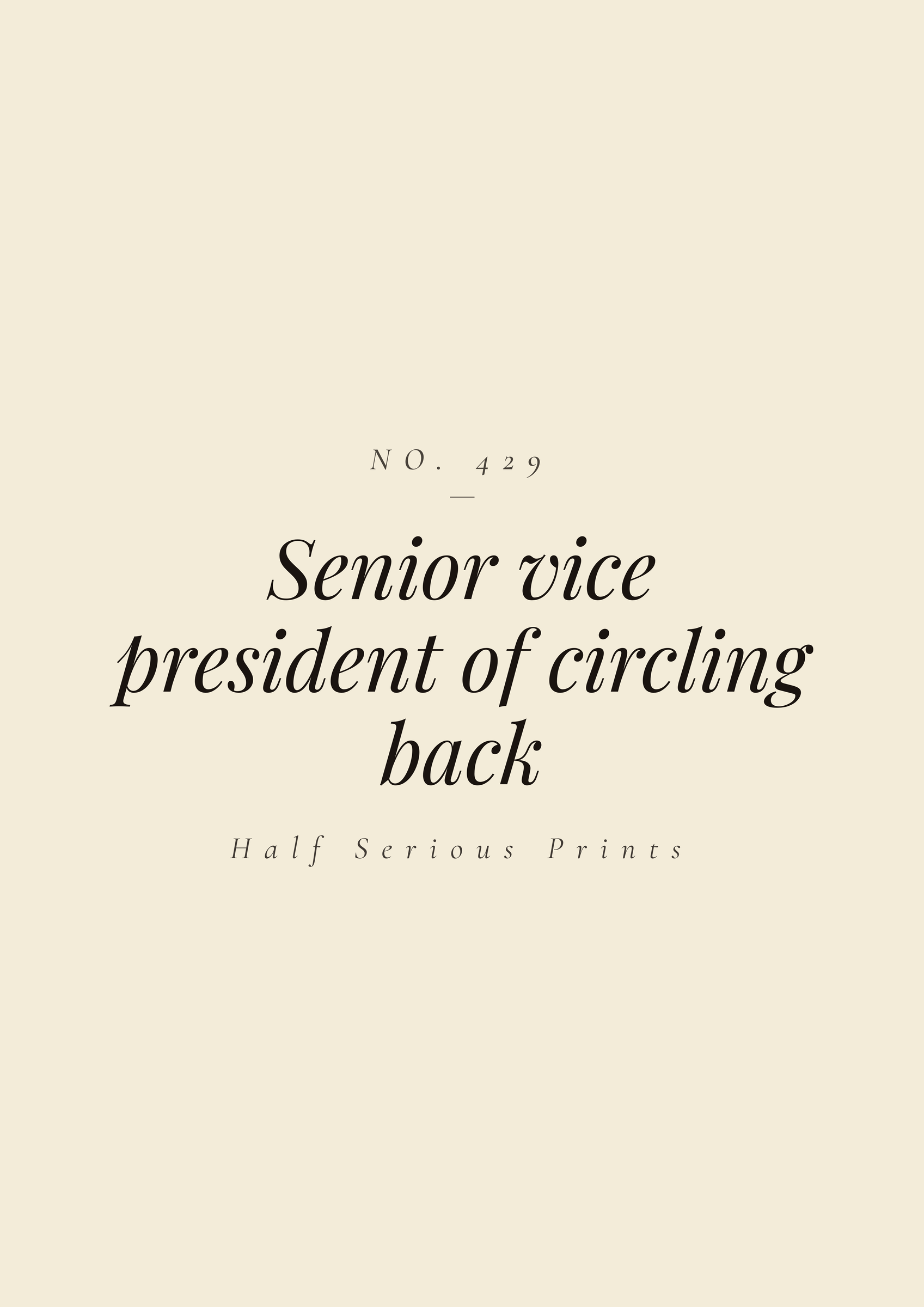 Senior vice president of circling back