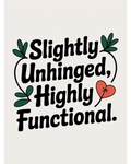 Slightly Unhinged Highly Functional