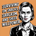 Surviving on Snacks Sarcasm and Sheer Willpower