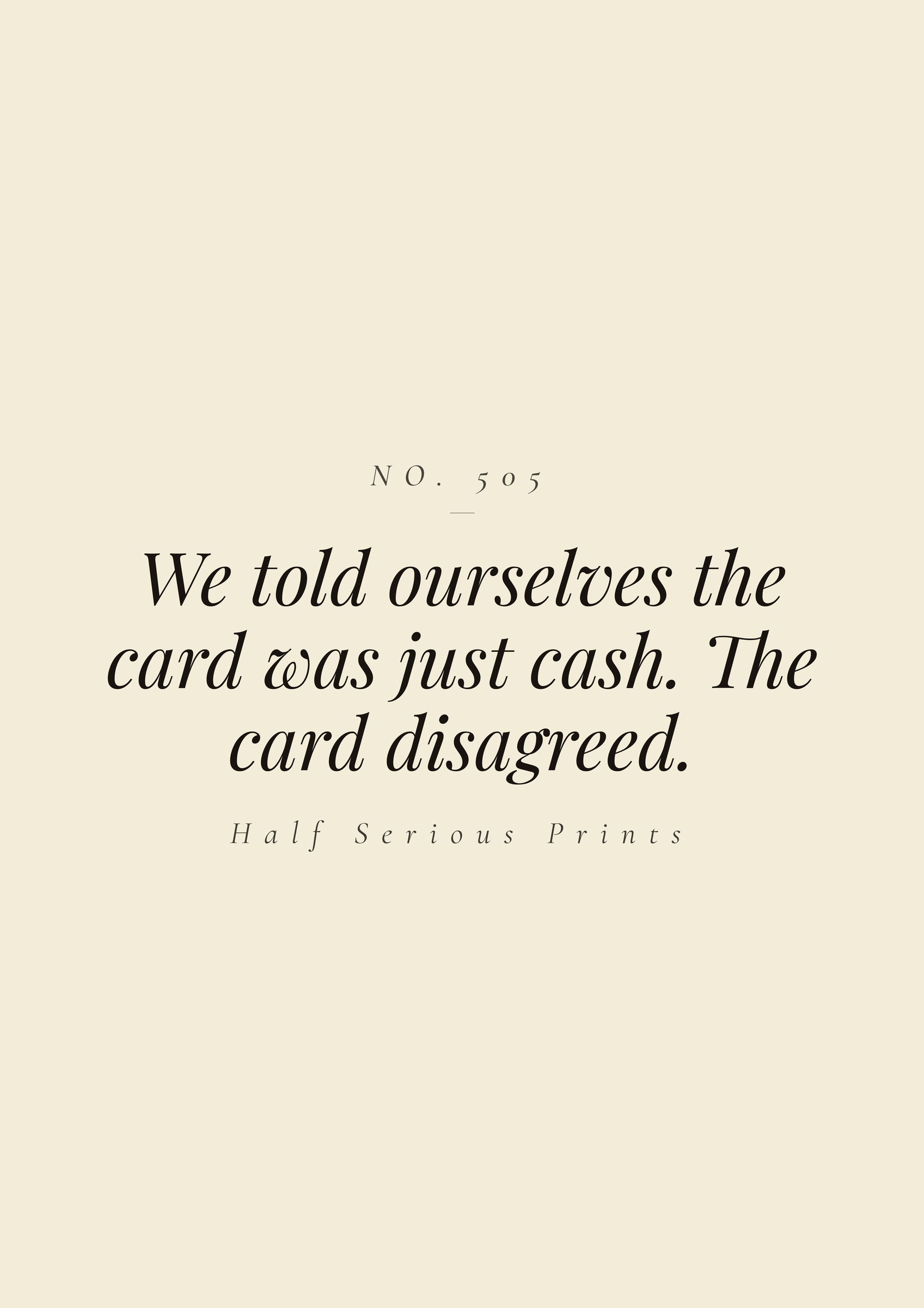 We told ourselves the card was just cash. The card disagreed.