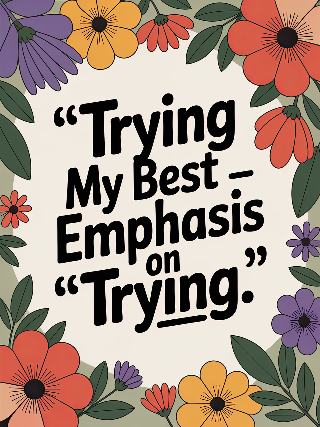 Trying my Best - Emphasis on Trying