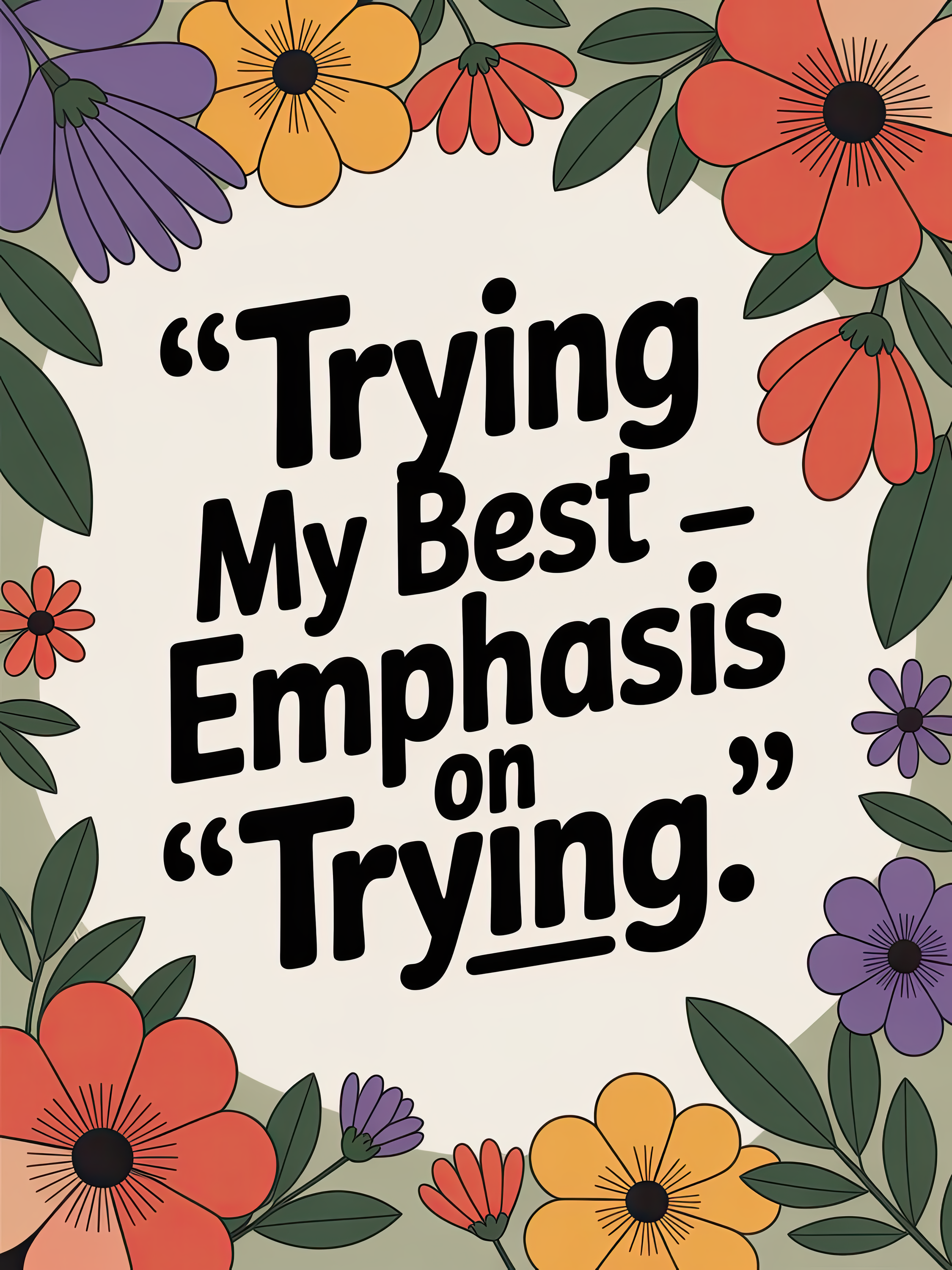 Trying my Best - Emphasis on Trying