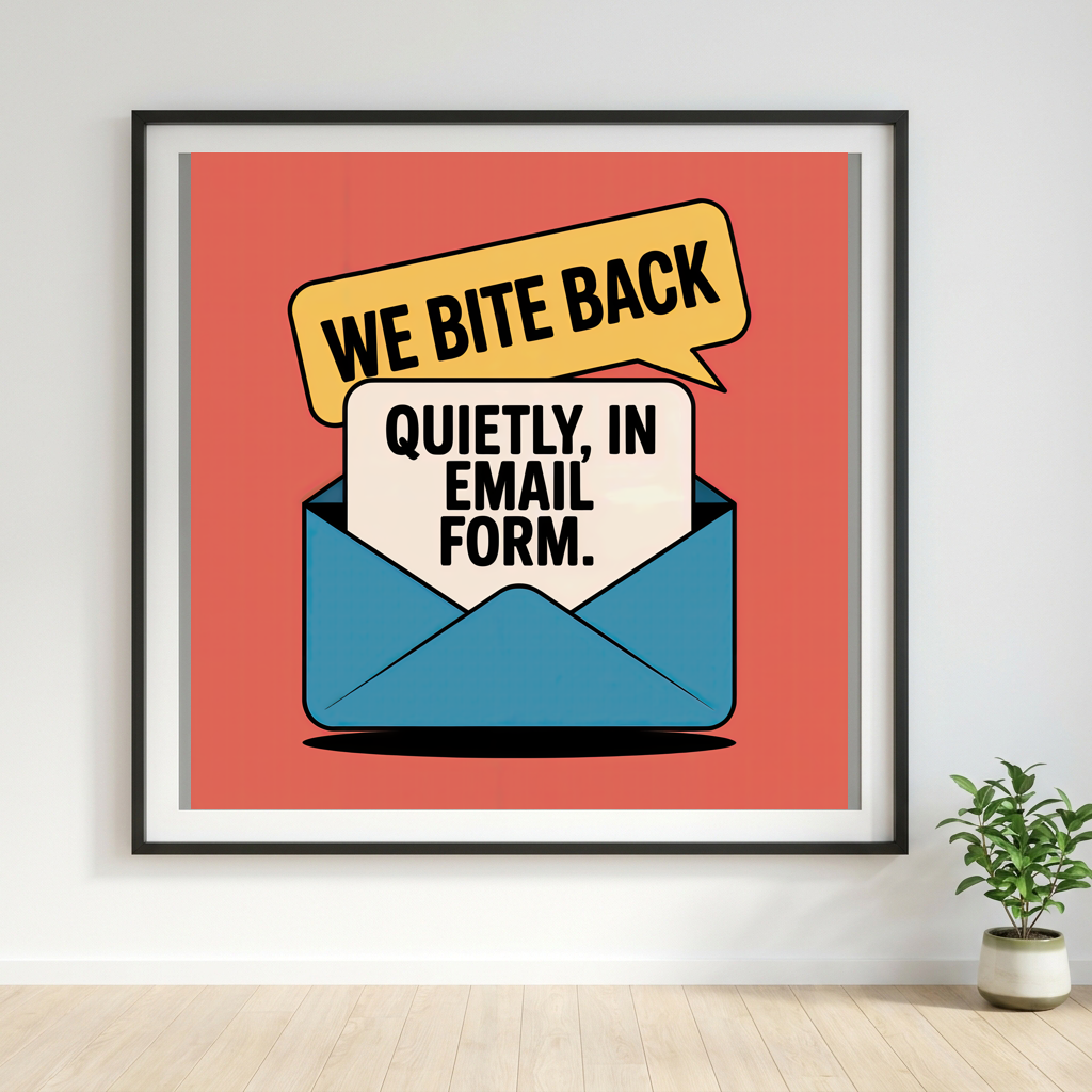 We Bite Back Quietly in Email Form