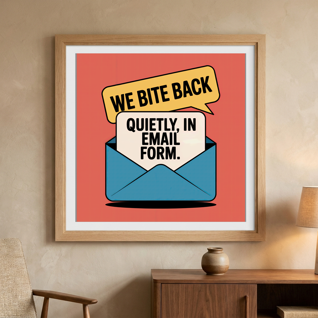 We Bite Back Quietly in Email Form