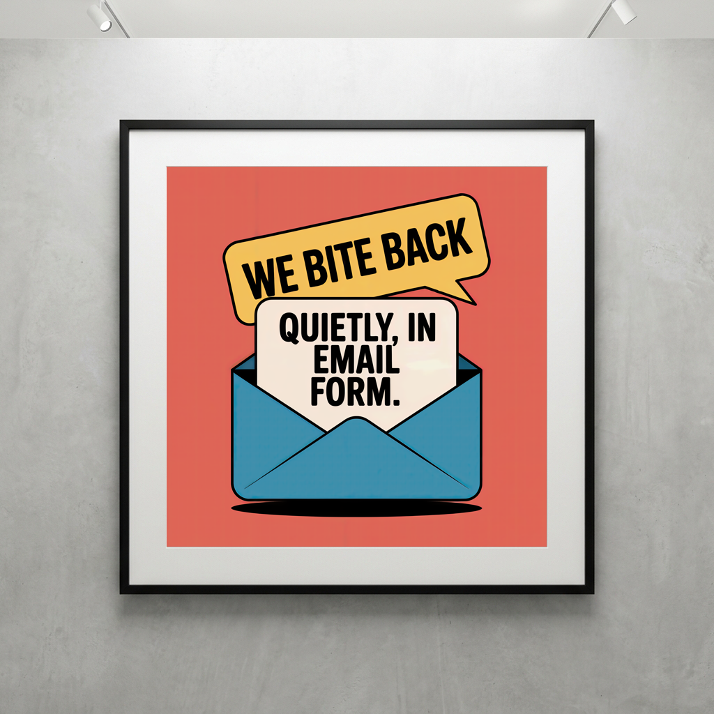 We Bite Back Quietly in Email Form