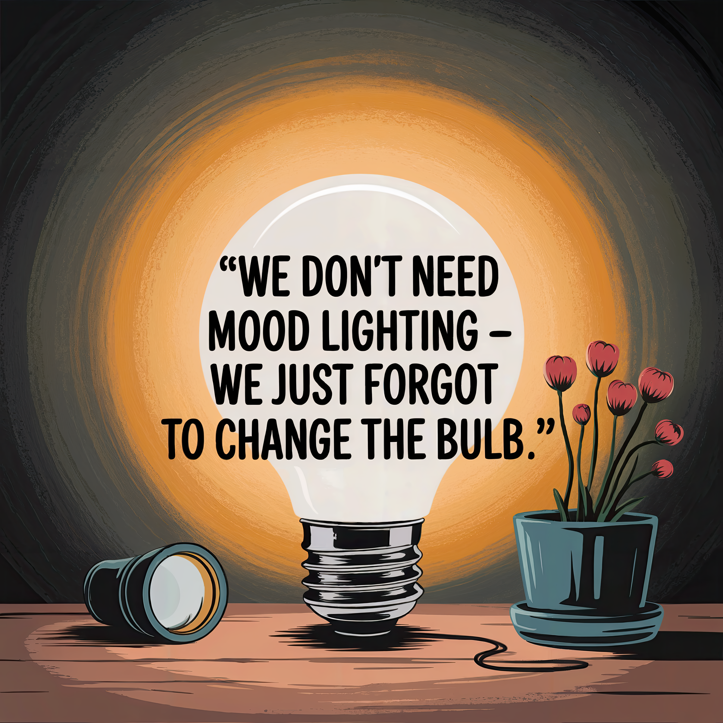 We Don't Need Mood Lighting We Just Forgot to Change the Bulb