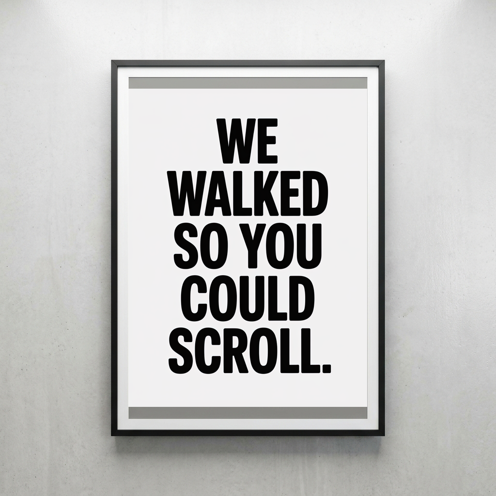 We Walked So You Could Scroll